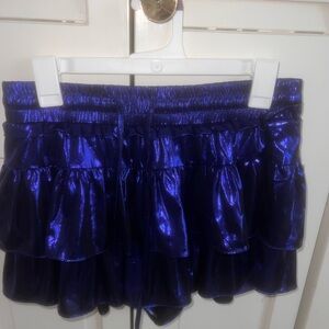 Shimmering Blue Ruffled Skirt